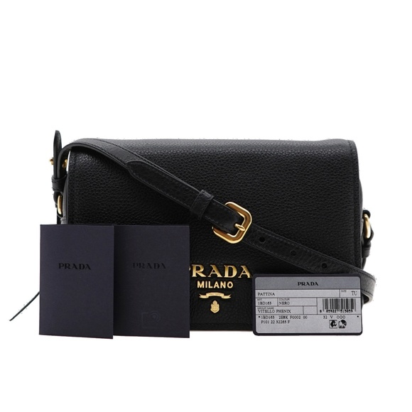 Prada Crossbody Flop Camera Bag Black Leather 1BD163 New - Picture 4 of 7